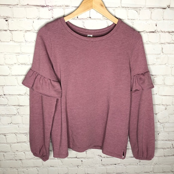 Old Navy Sweaters - Old Navy Blush Mauve Ruffle Sleeve Sweater Top